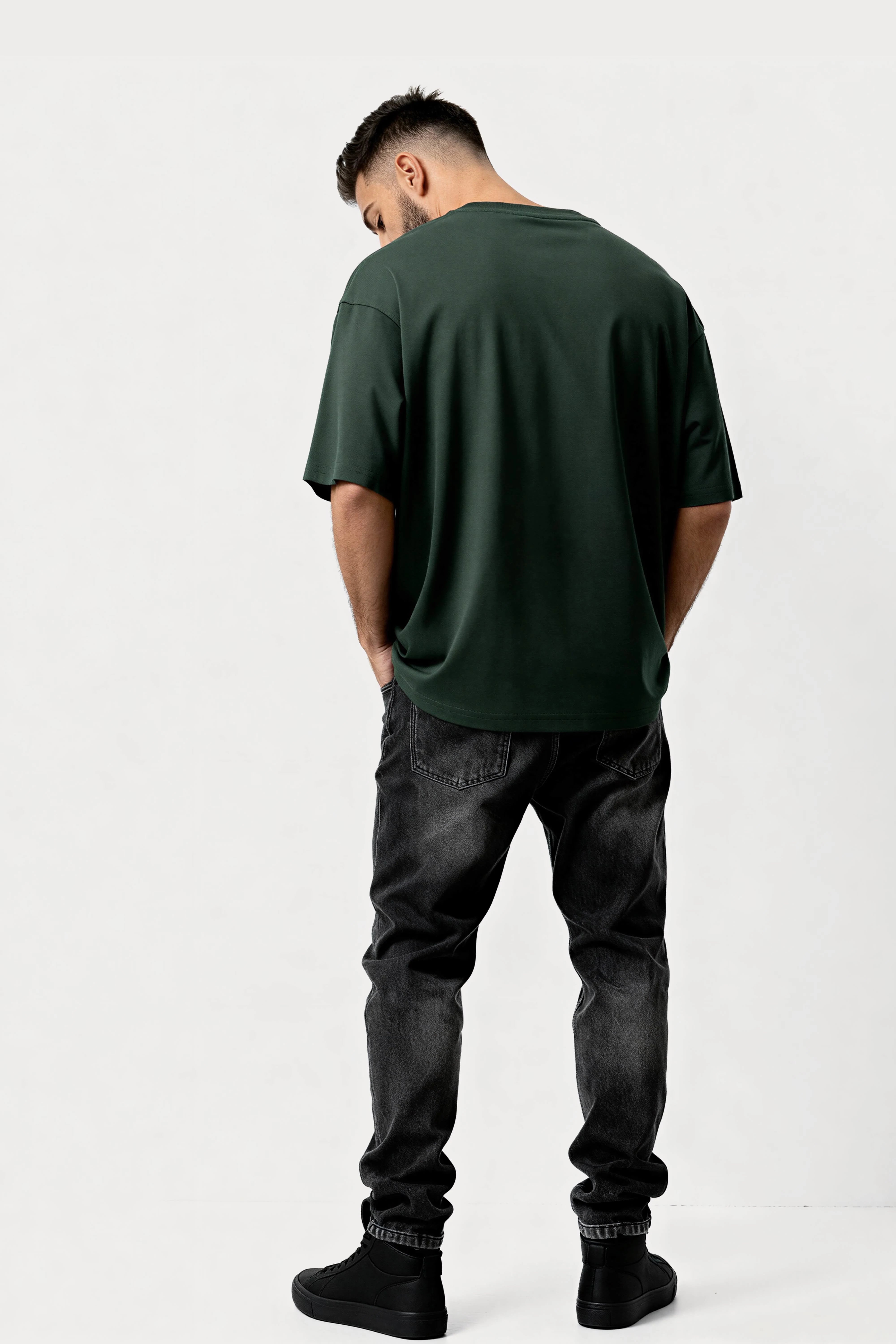 Relaxed fit green t-shirt – pie