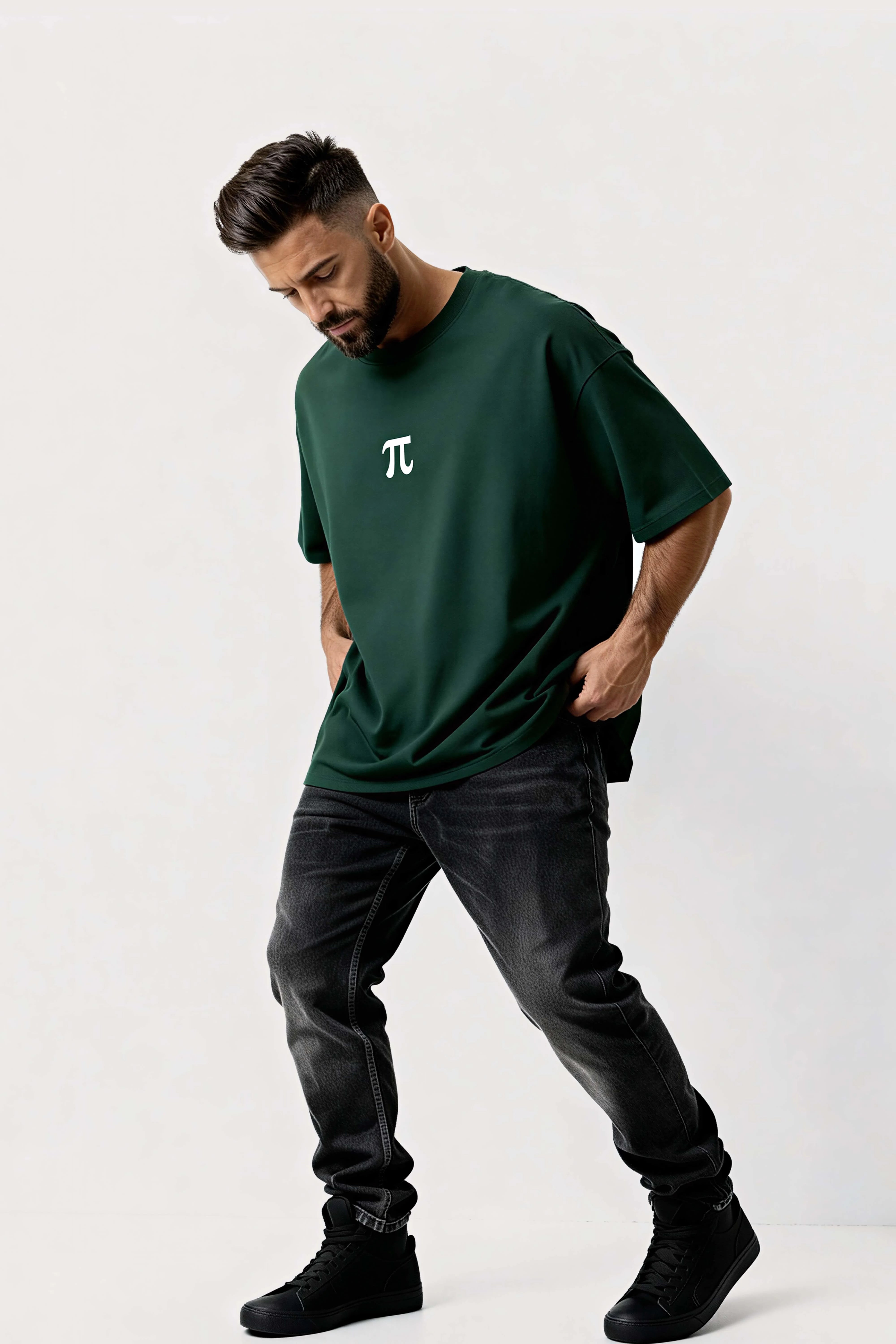 Relaxed fit green t-shirt – pie