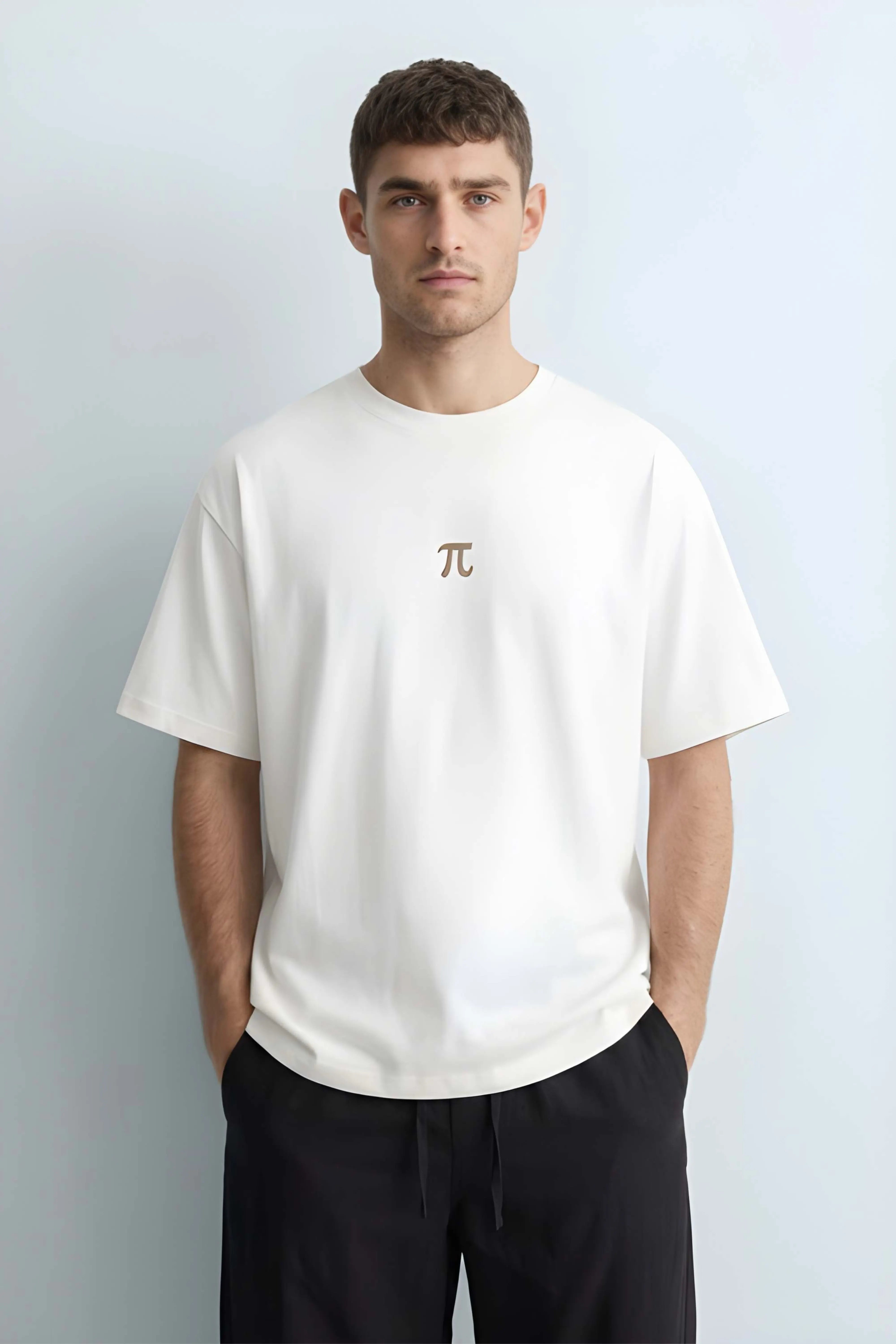 Relaxed Fit Pie White T‑Shirt for Men