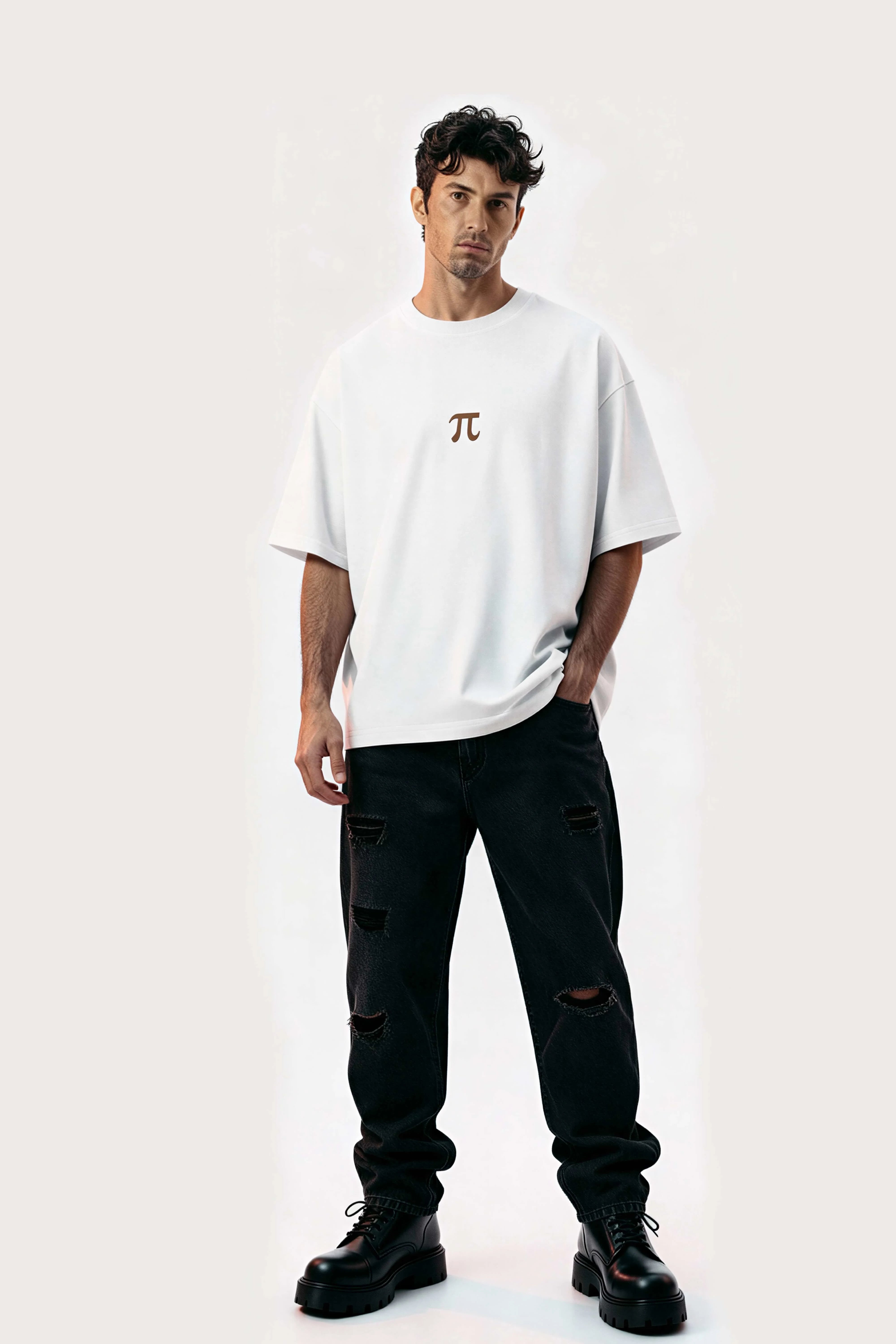 Relaxed fit white t-shirt – pie