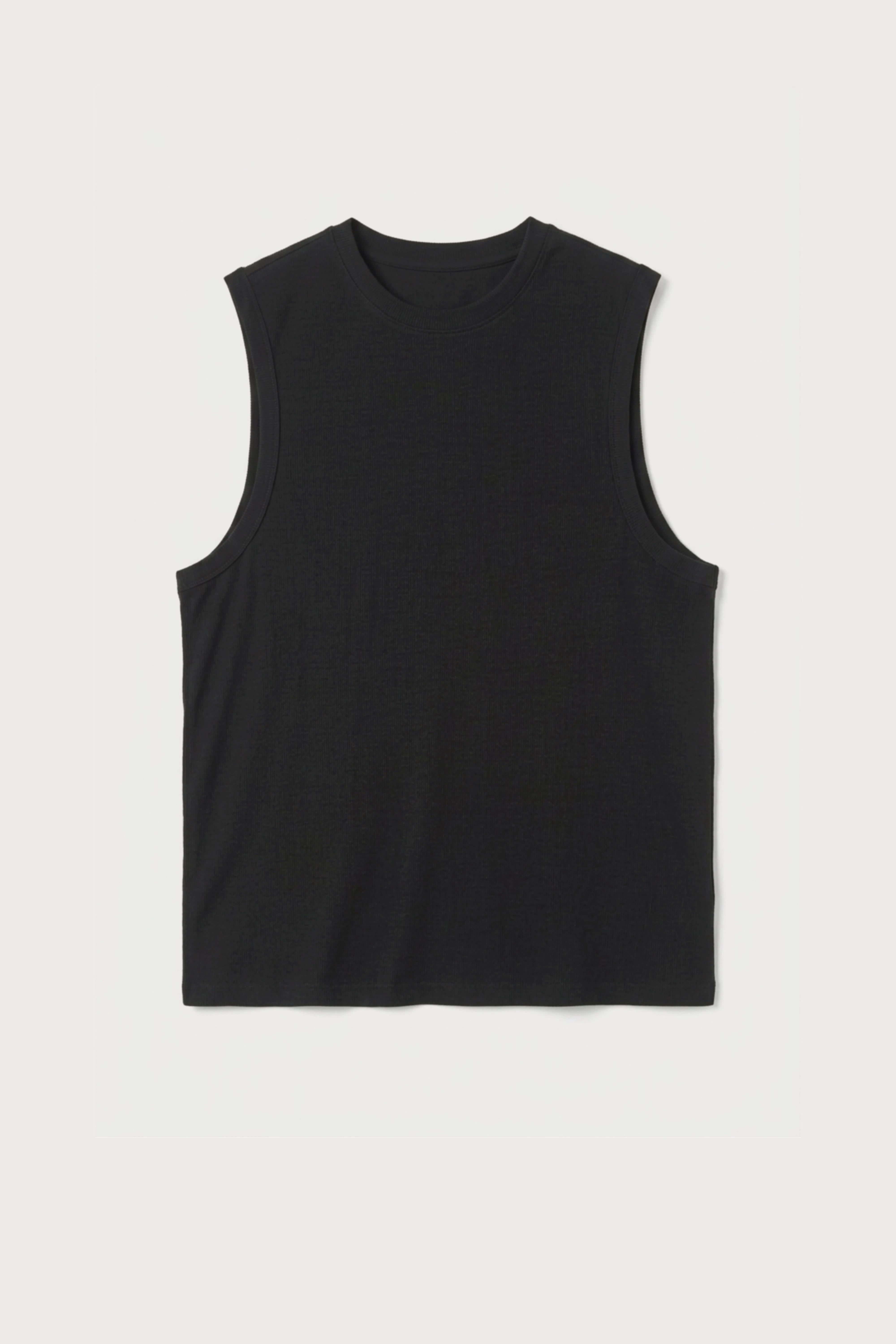 Men’s Black dropped armhole bamboo cotton tank