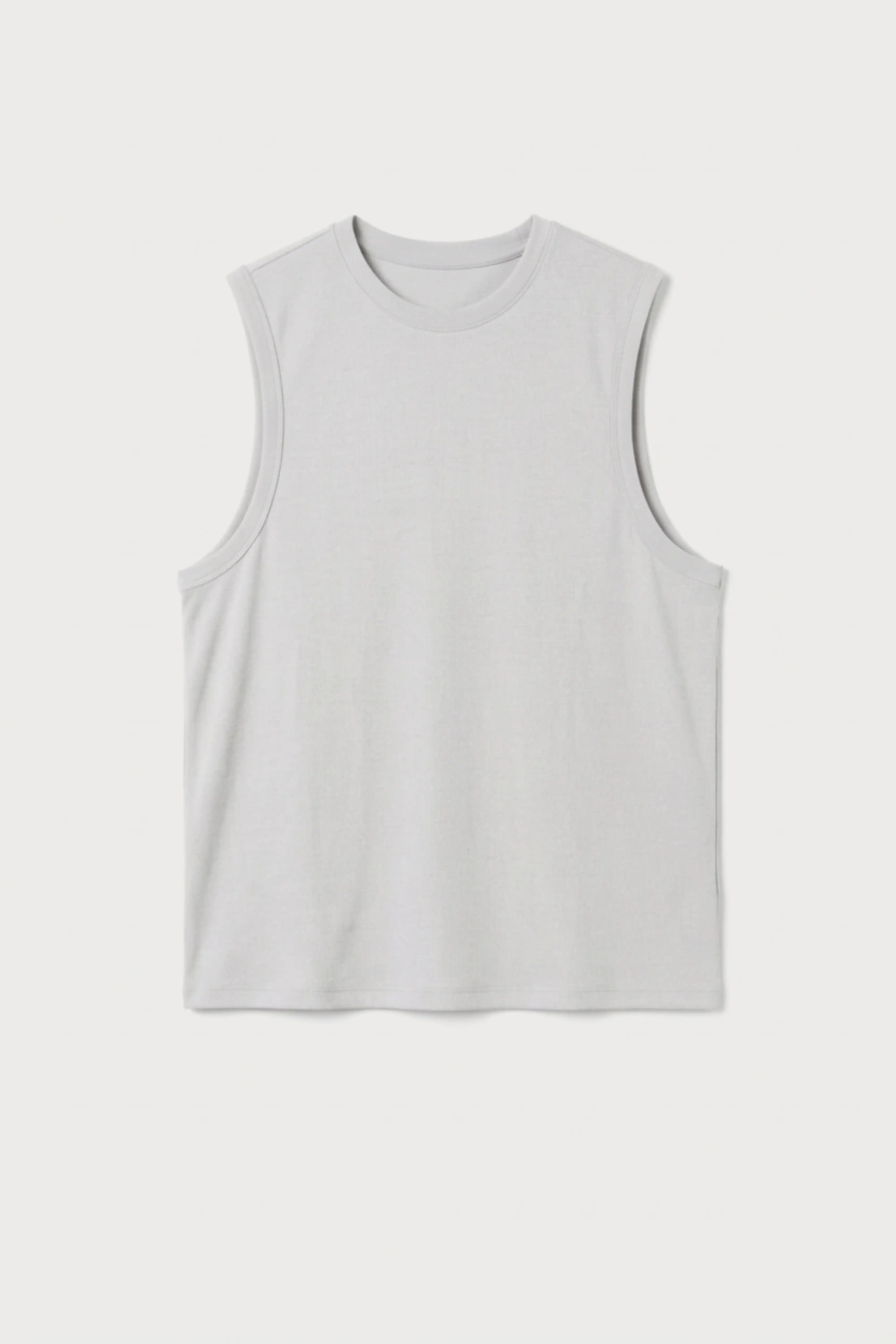 Men’s grey dropped armhole bamboo cotton tank