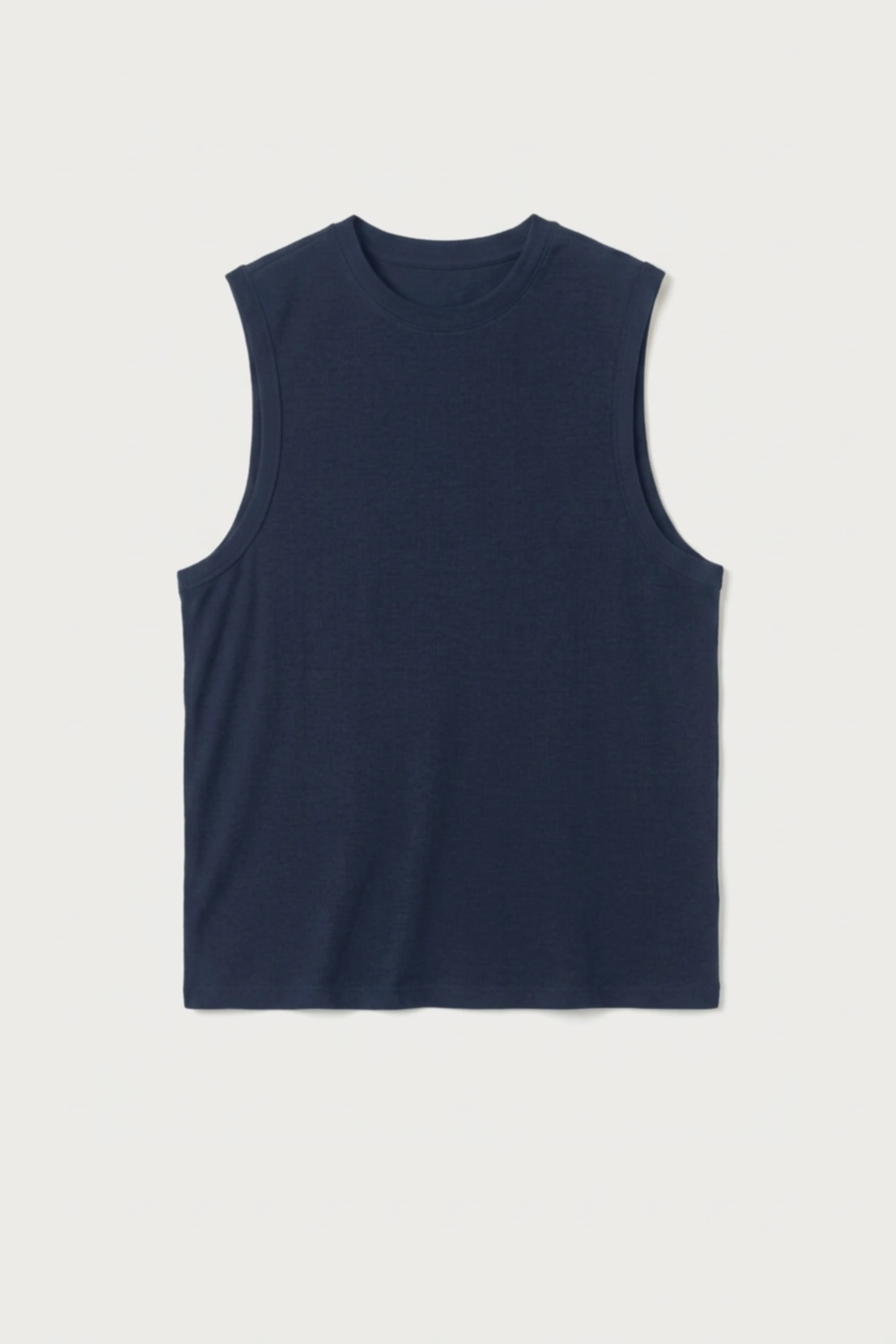Men’s Blue dropped armhole bamboo cotton tank