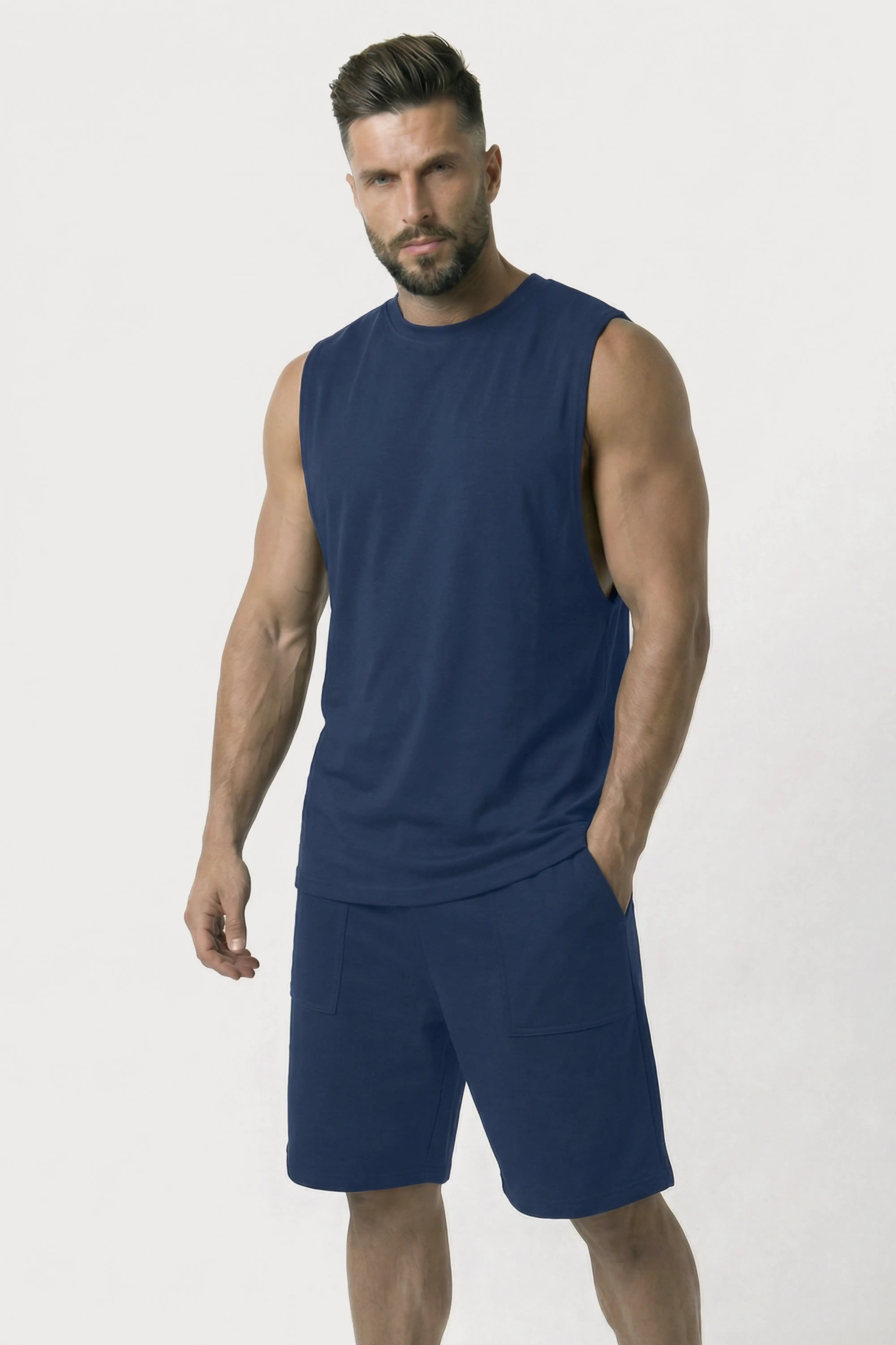 Men’s Blue loosefit bamboo cotton co-ord set
