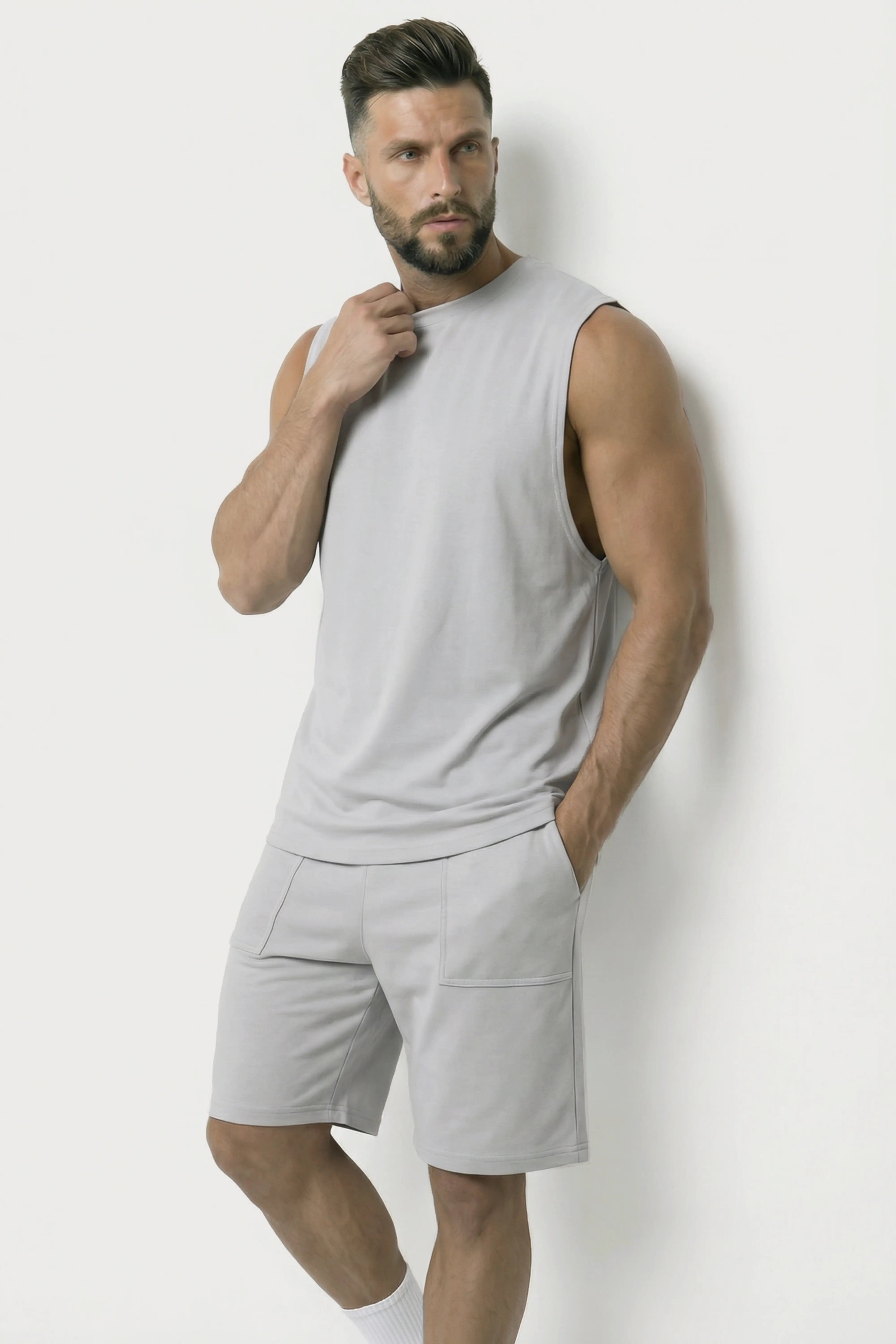 Men’s Grey loosefit bamboo cotton co-ord set