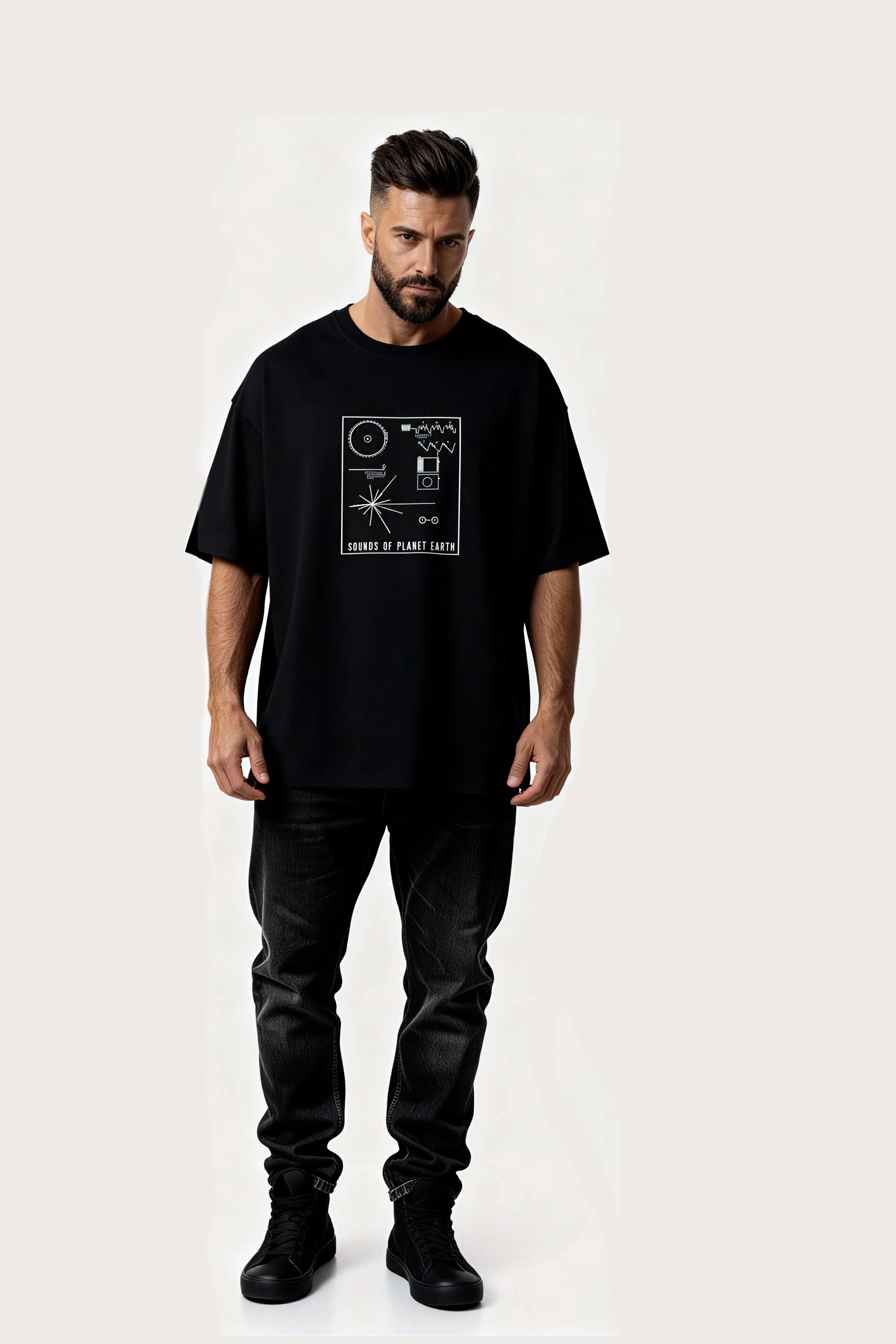 Men oversized black tshirt SOPE model