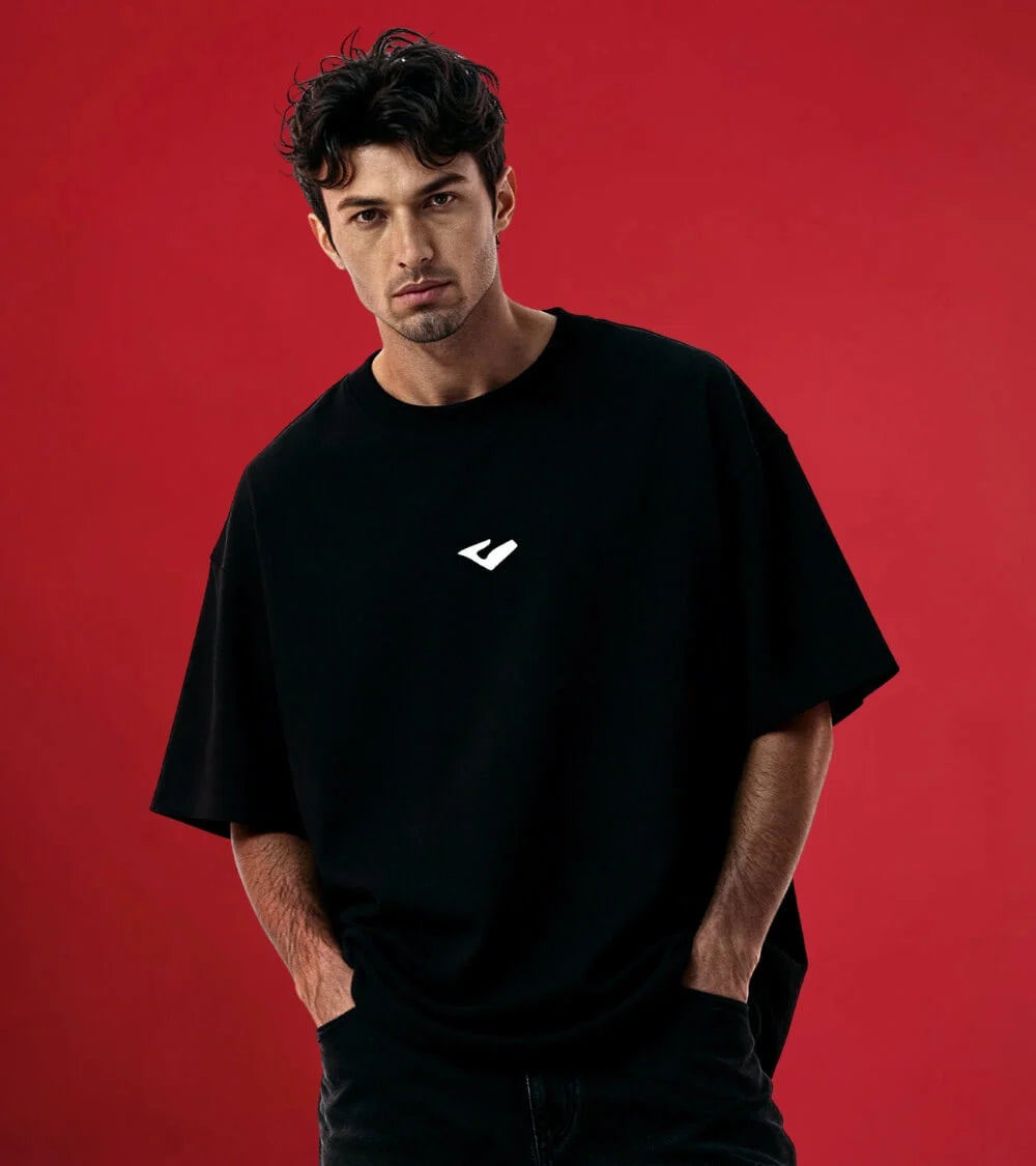 black color men oversized t-shirt