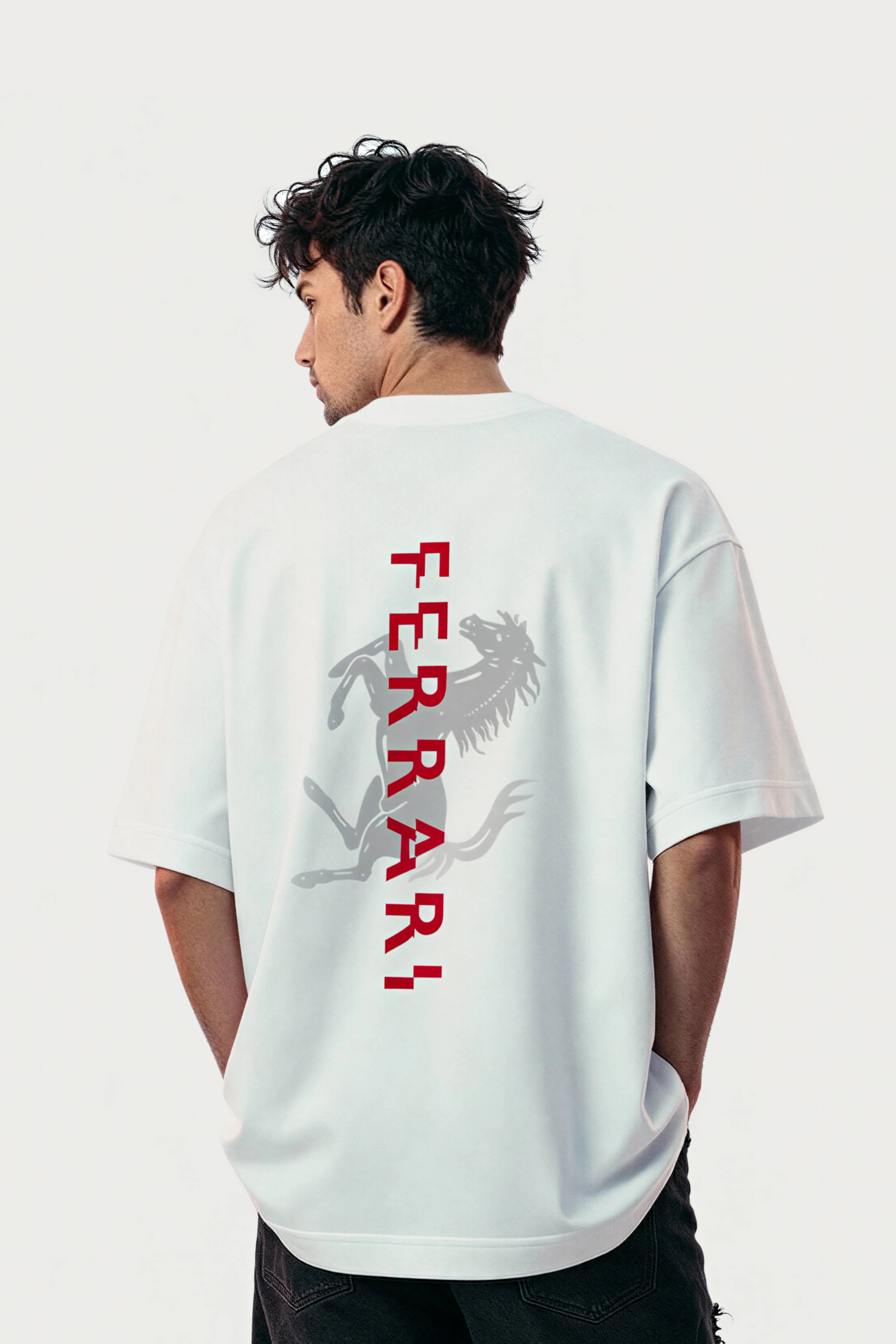 Oversized White T-Shirt – Ferrari