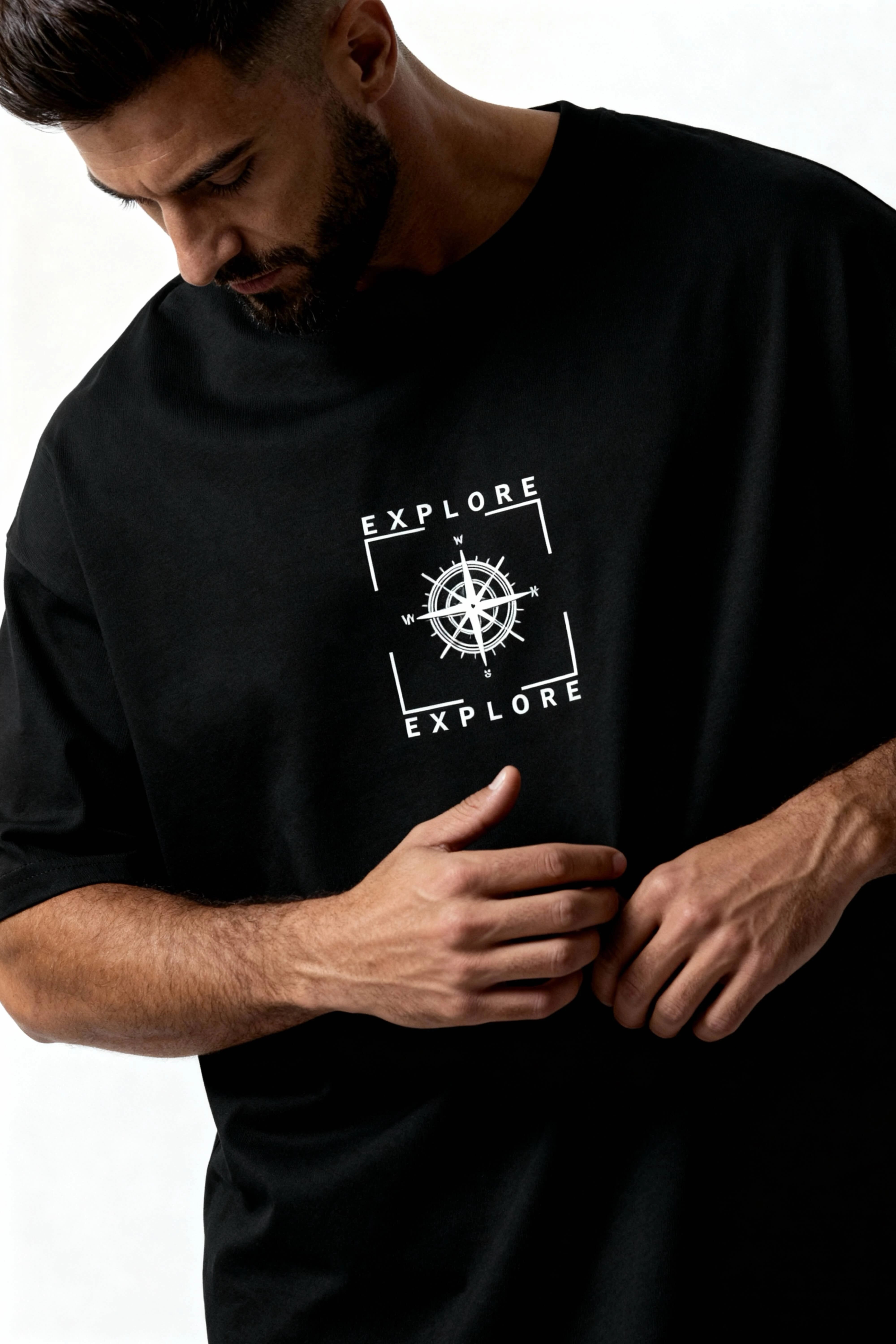 Oversized Black T-Shirt – Explore