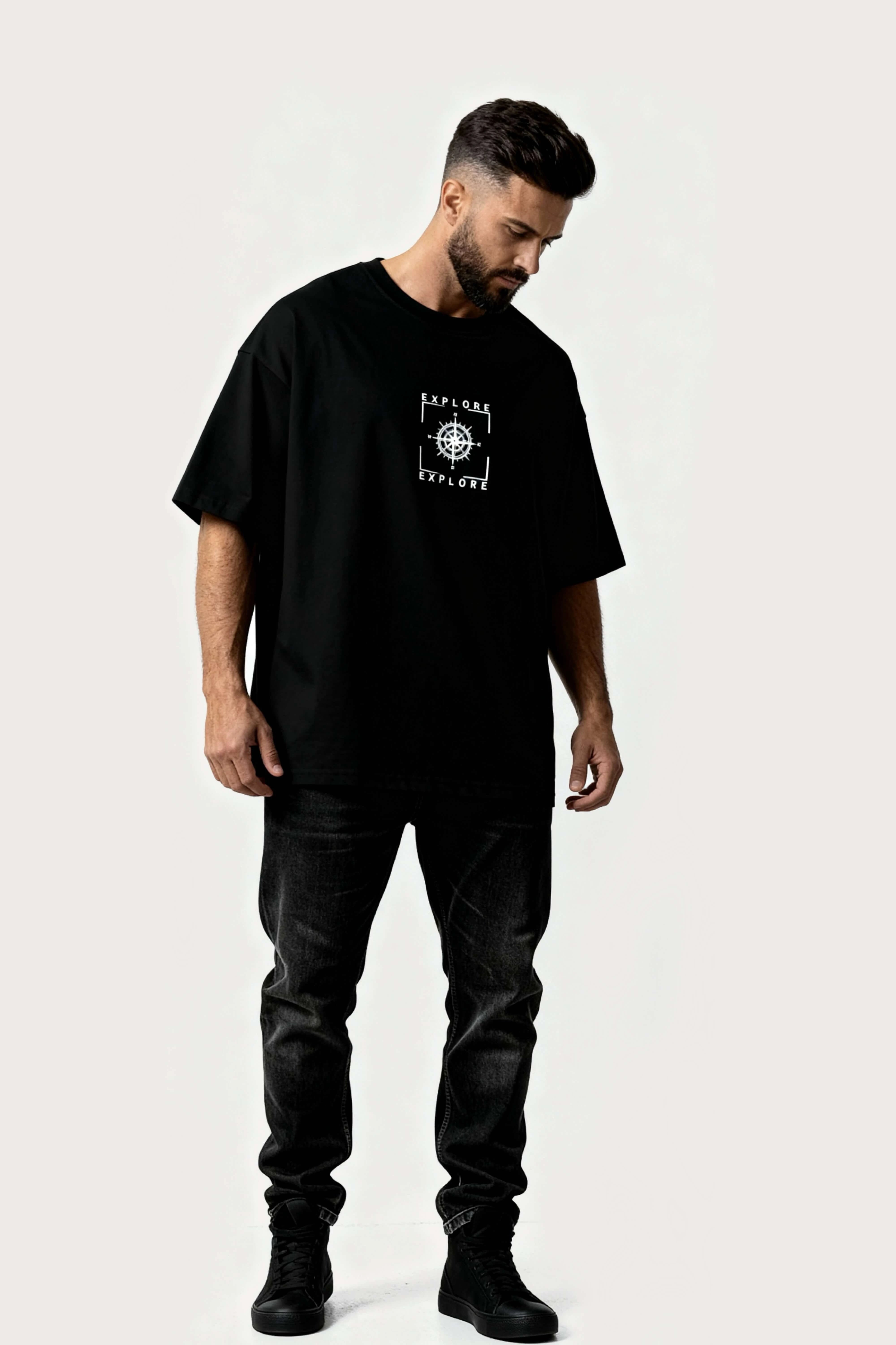 Oversized Black T-Shirt – Explore