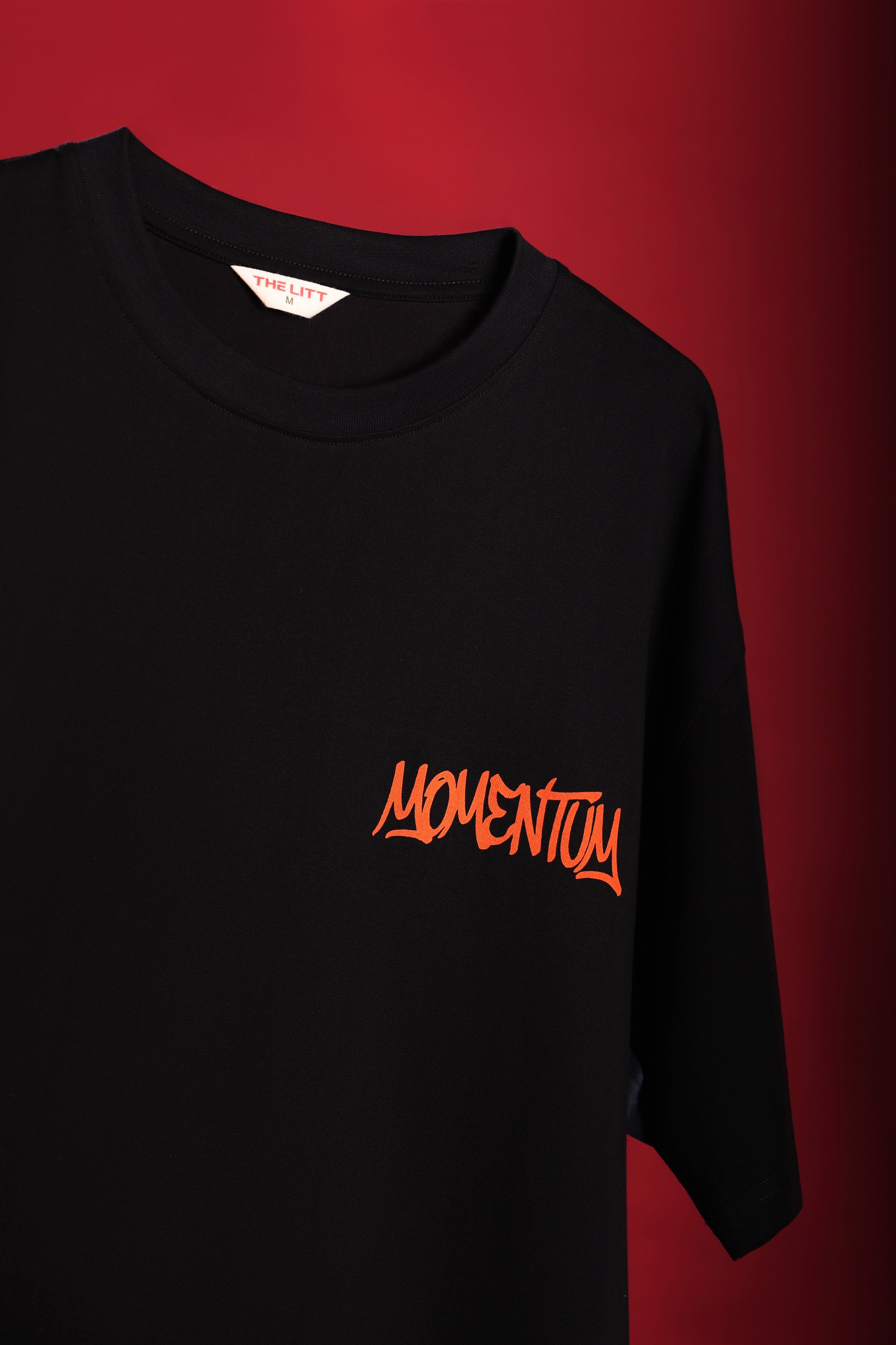 Relaxed Fit Momentum Black T‑Shirt for Men