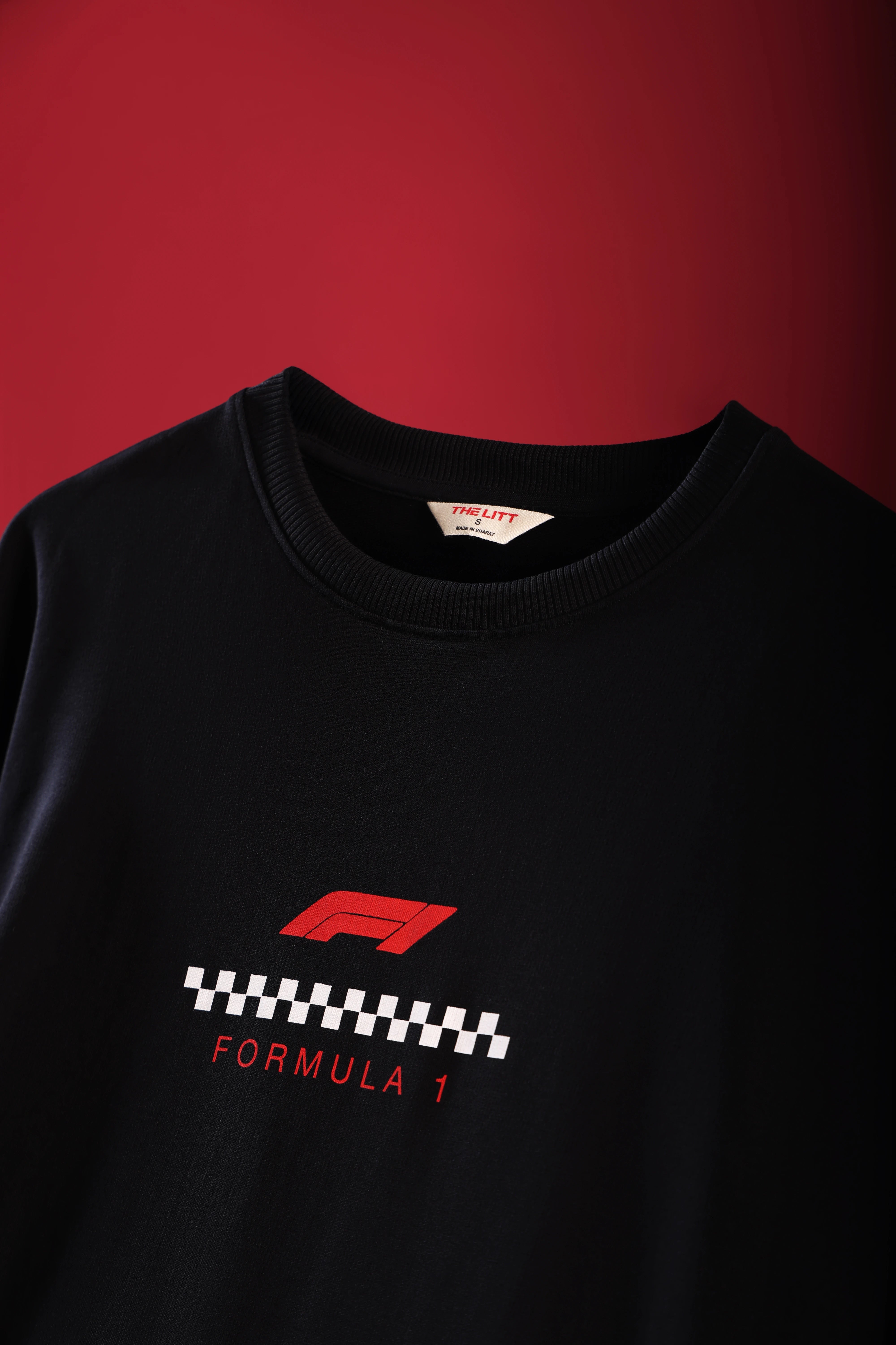 Men's Black Formula 1 Oversized T-Shirt