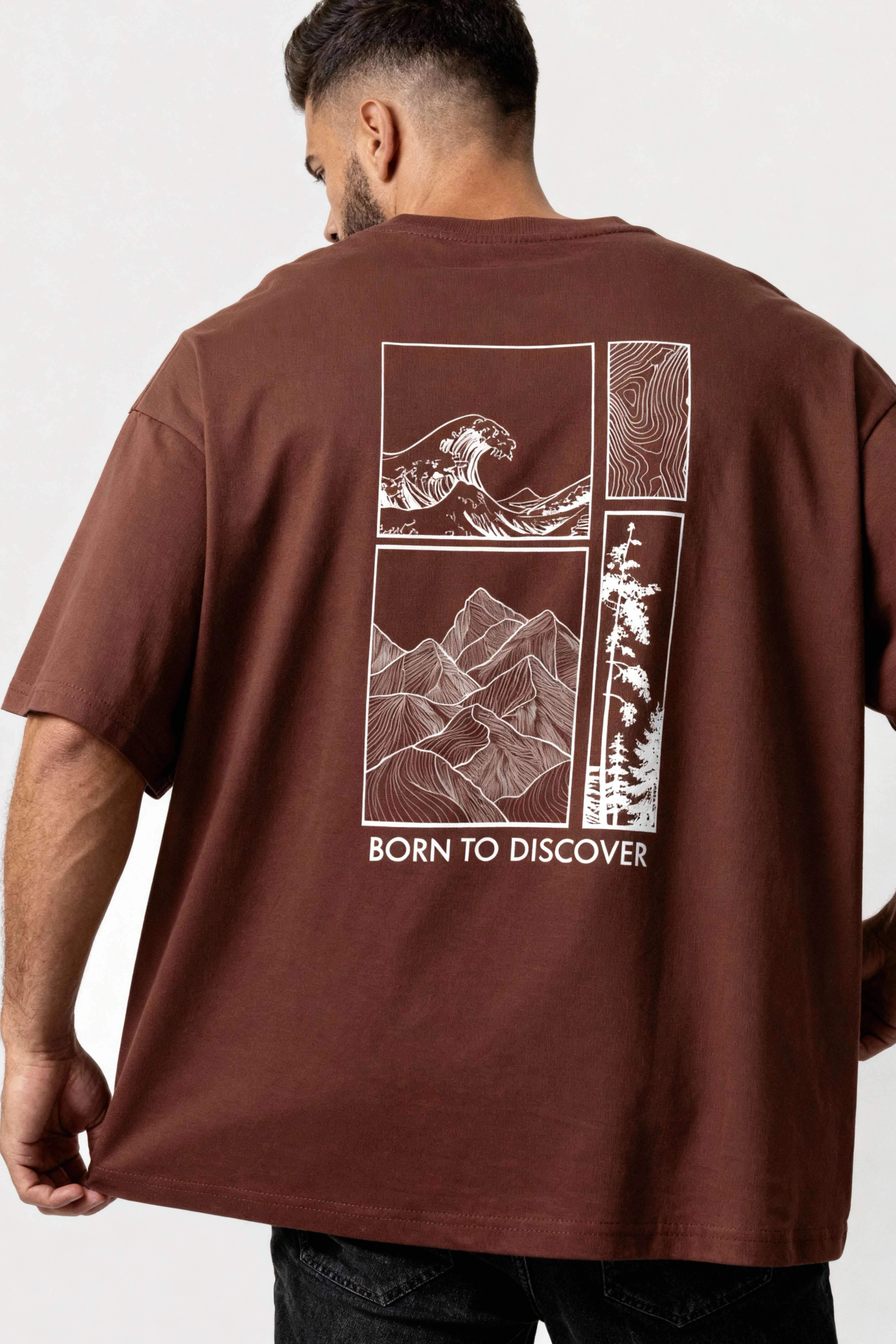Oversized Brown T-Shirt – Born to Discover