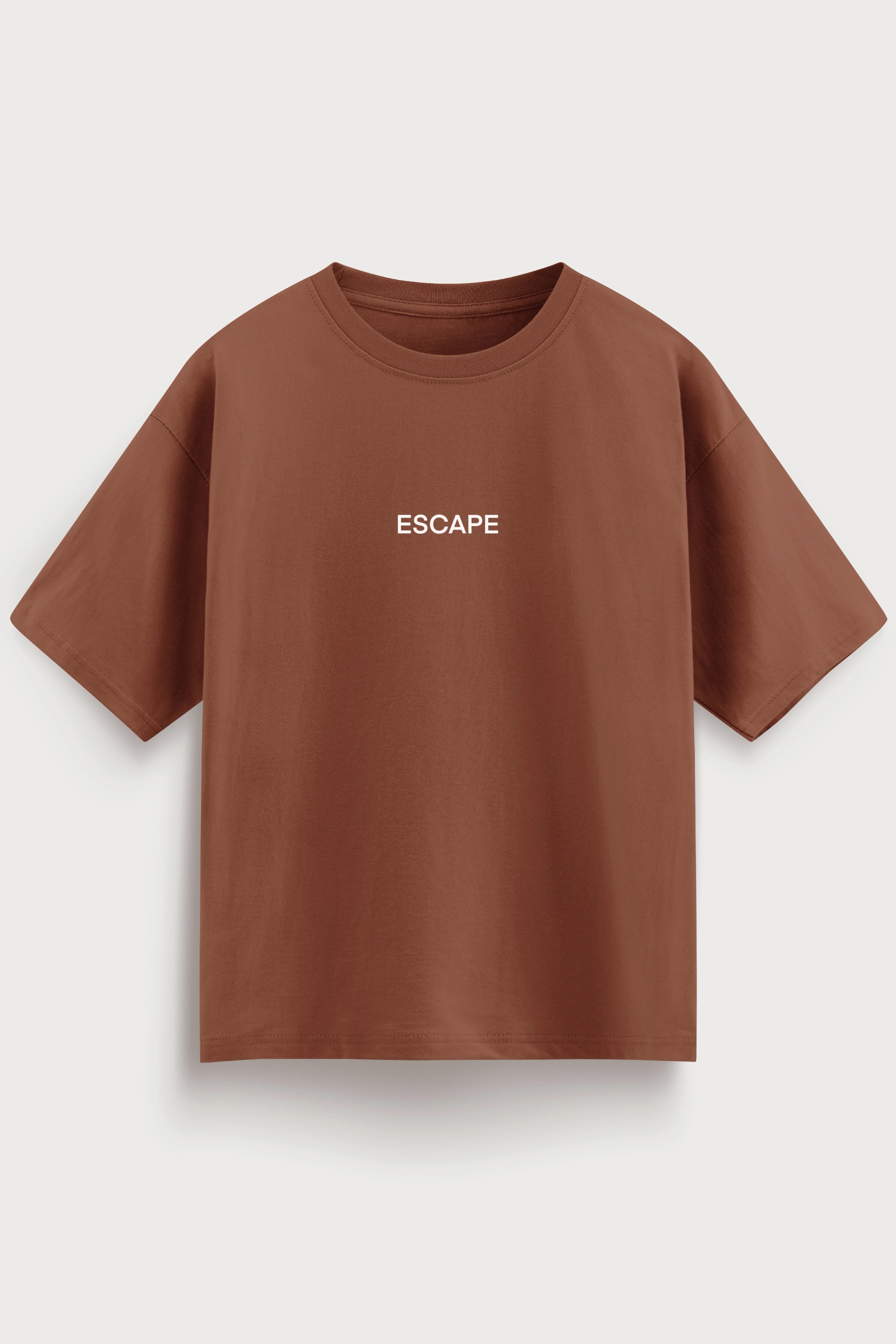 men-oversized-brown-tshirt-escape-front