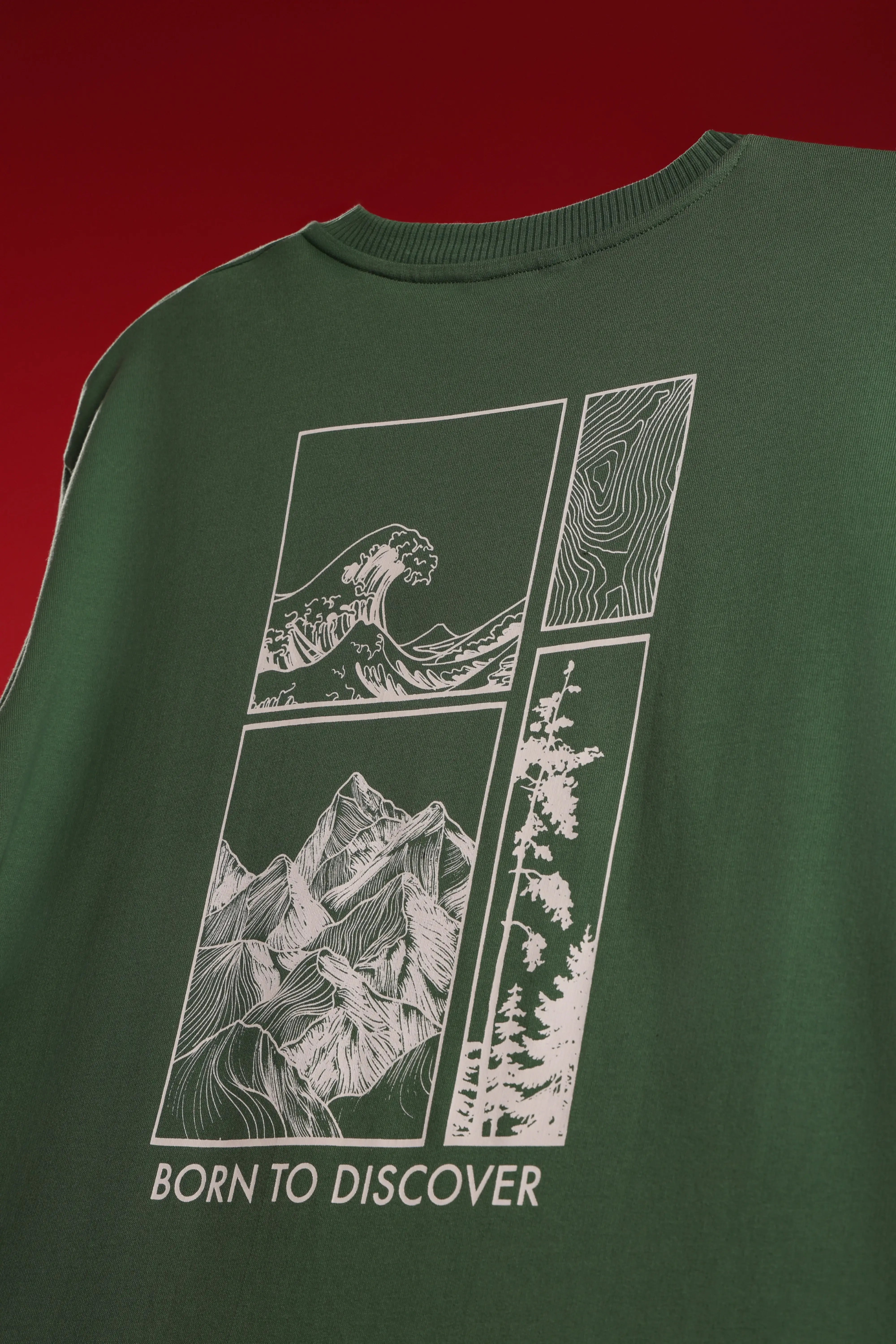 Oversized Green T-Shirt – Born to Discover