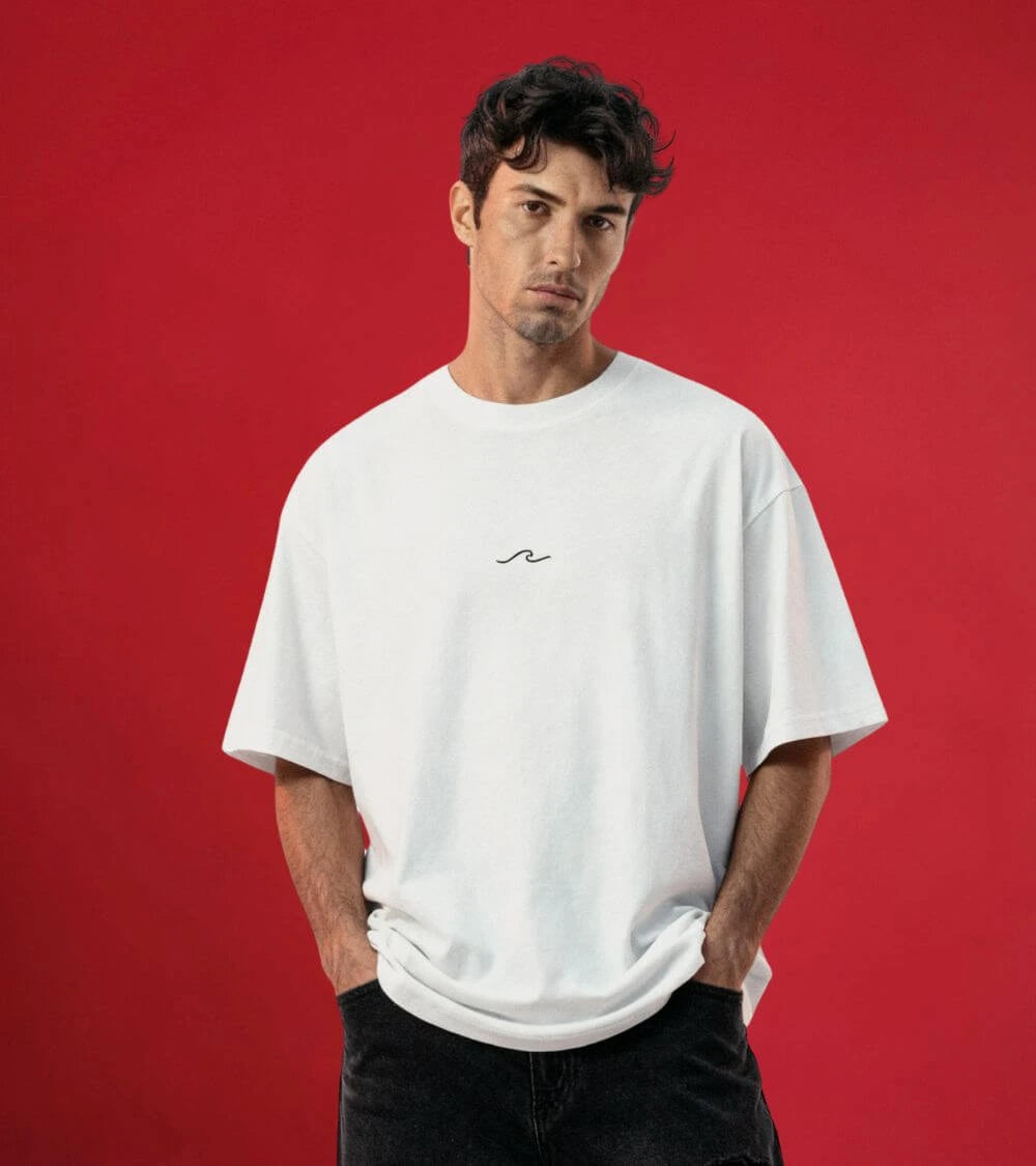 men oversized white colour t-shirt