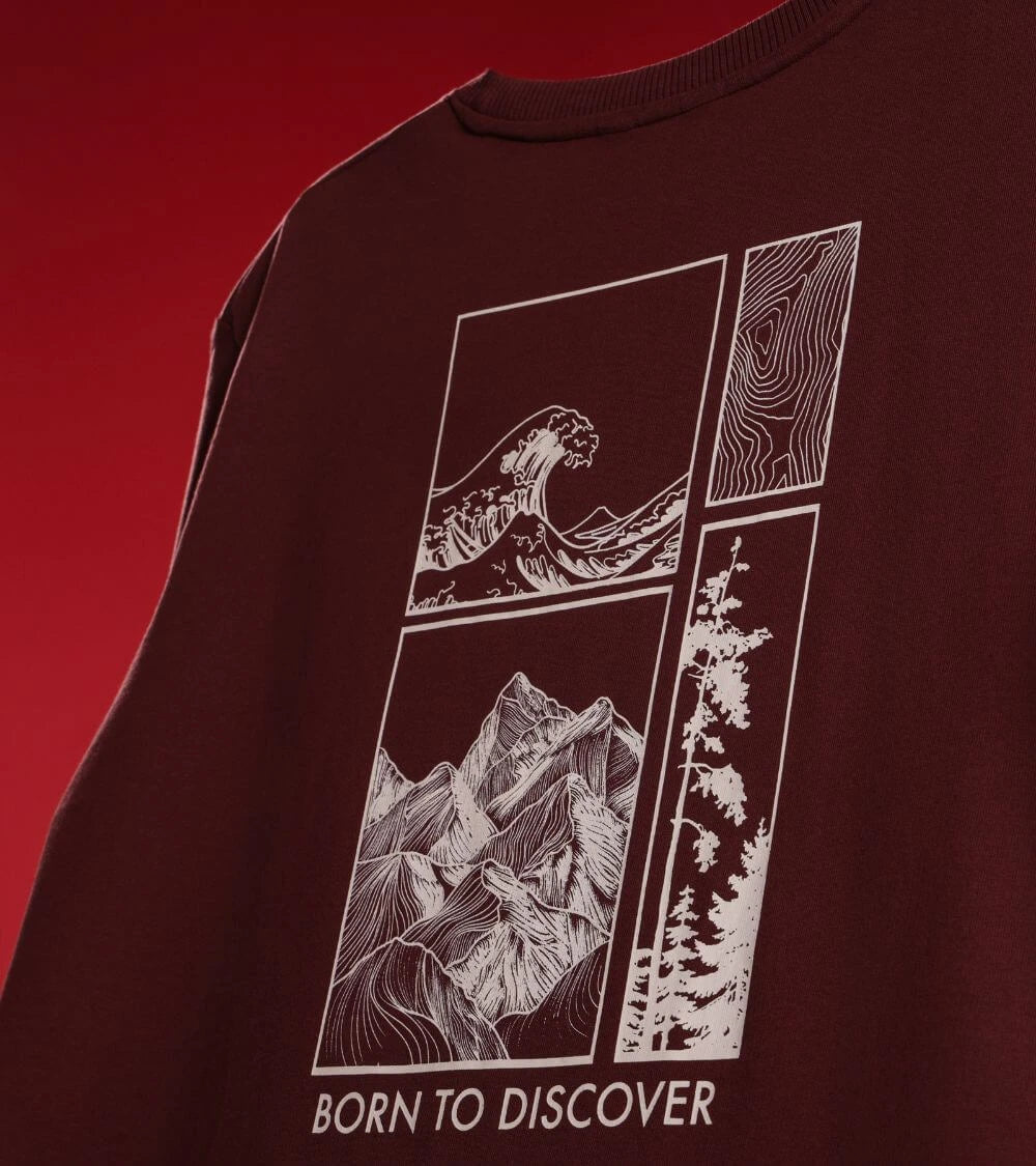 born to discover wine colour men t-shirt