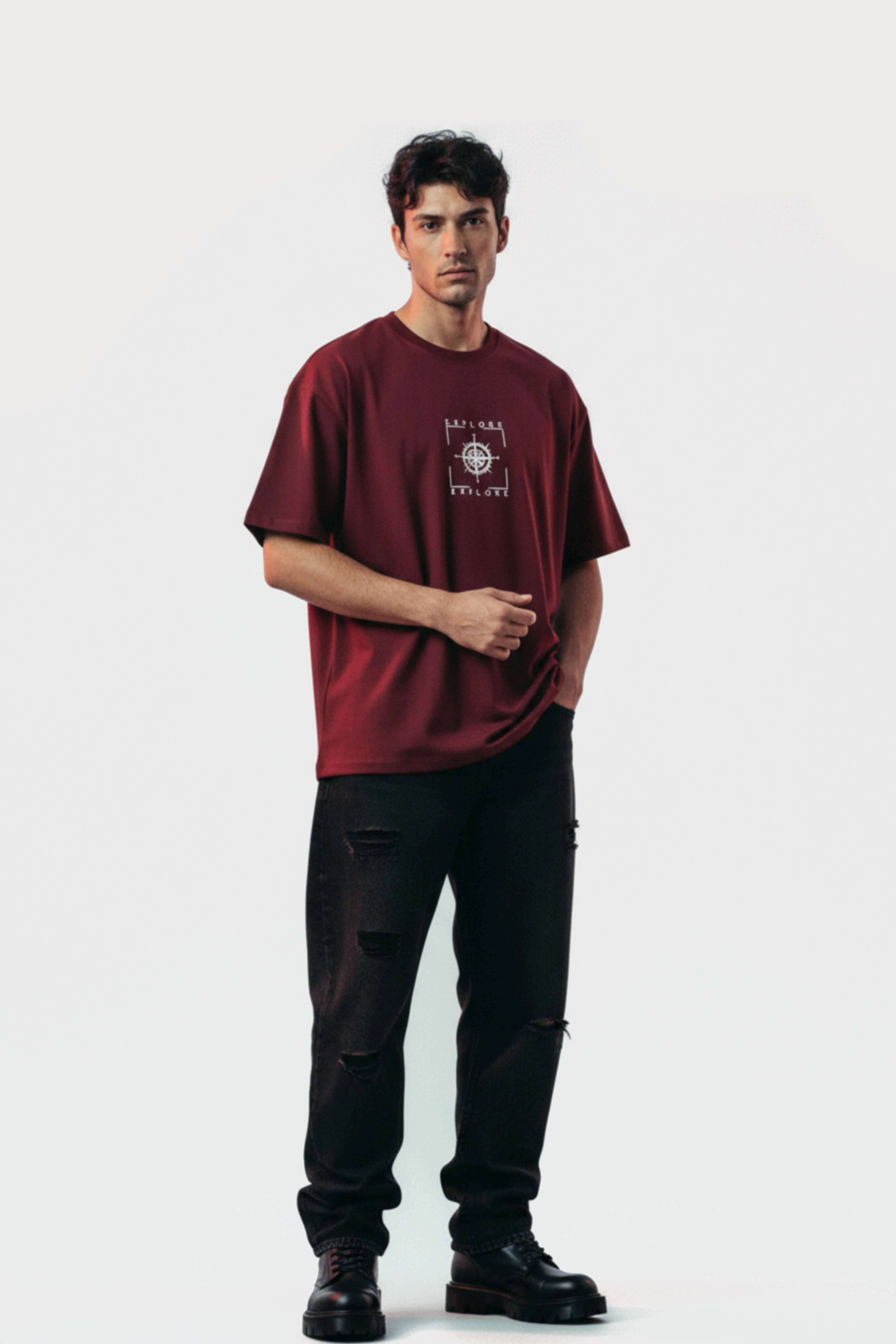 Oversized Wine T-Shirt – Explore