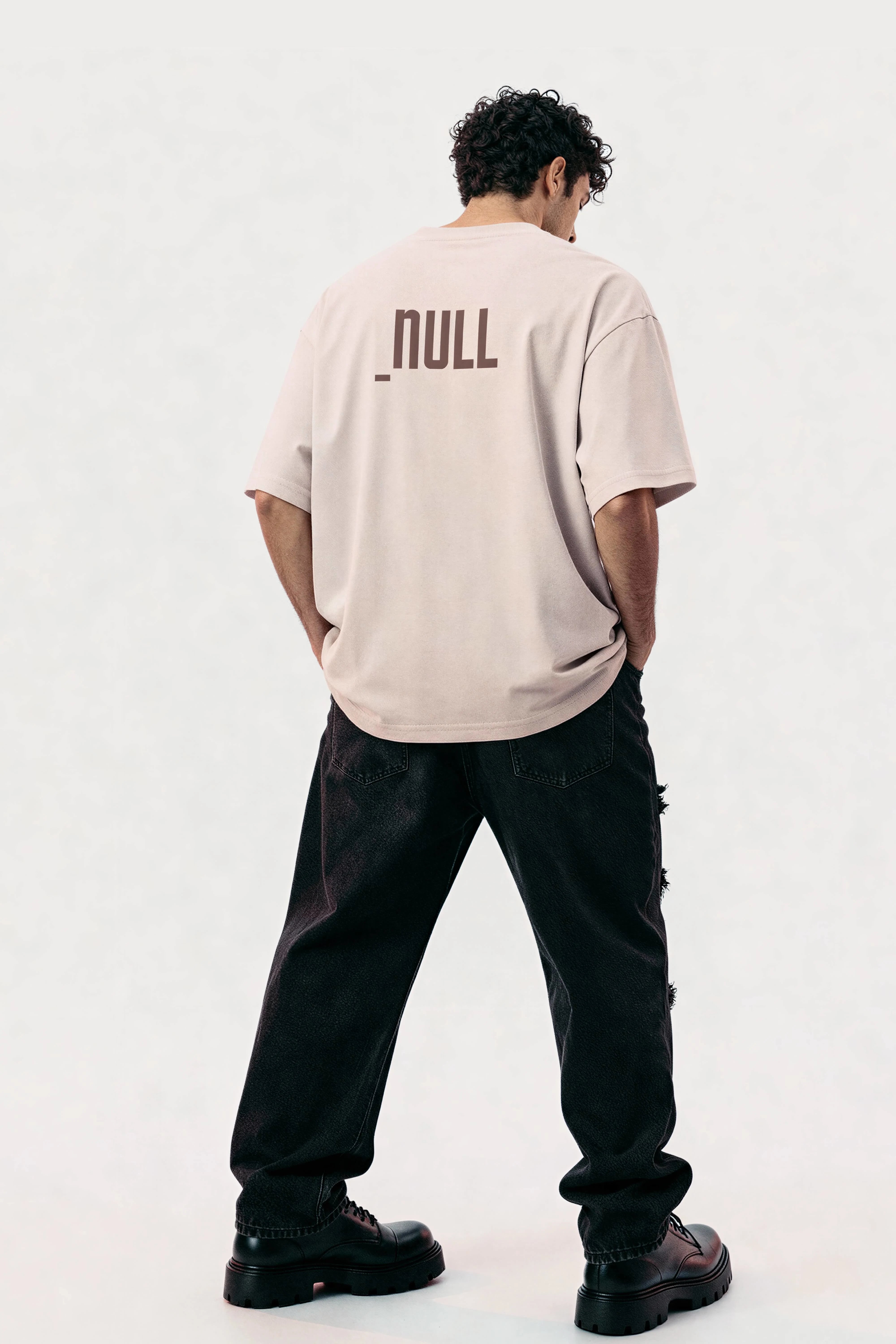 Relaxed fit beige t-shirt – null