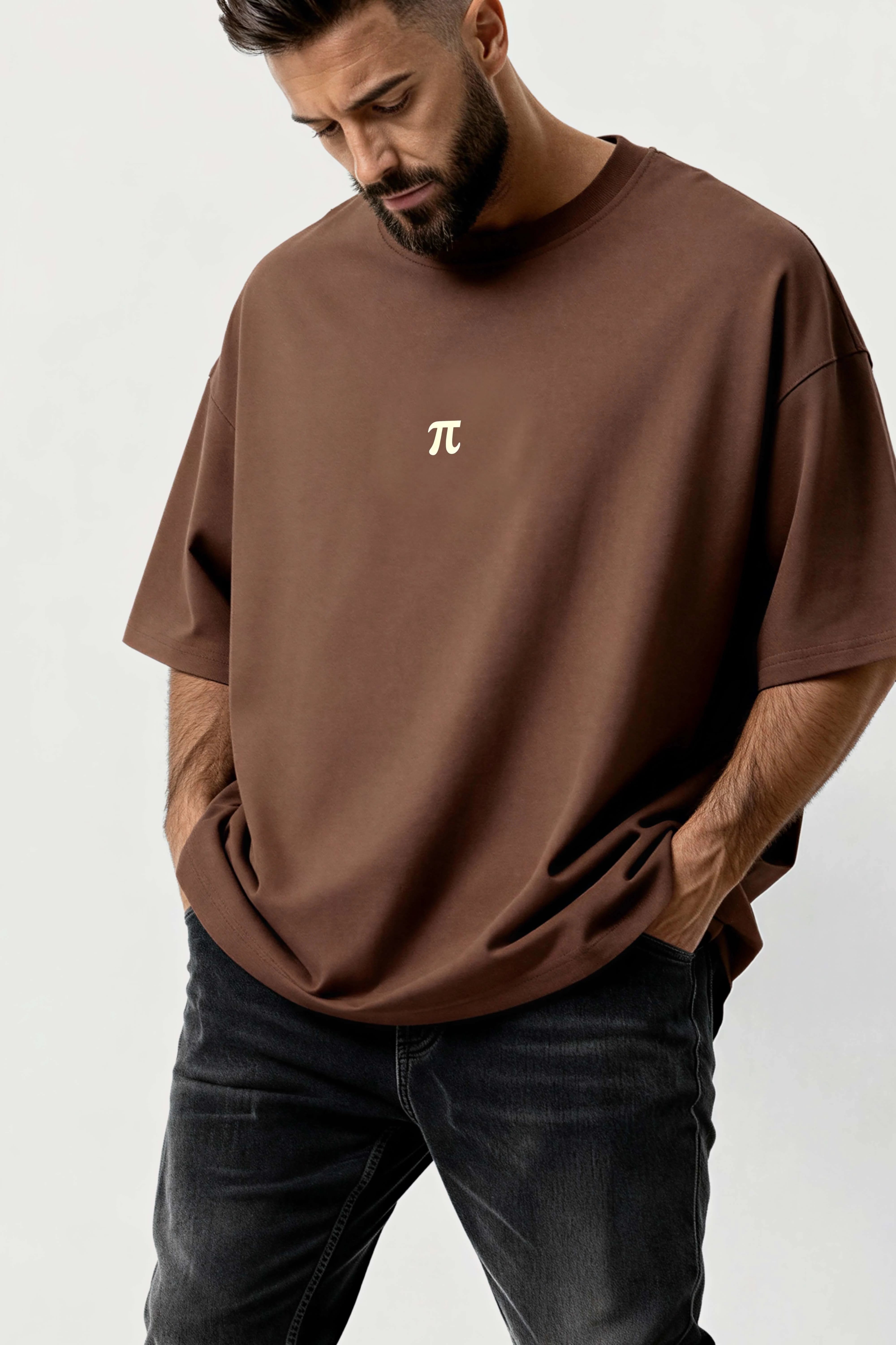 Relaxed fit brown t-shirt – pie