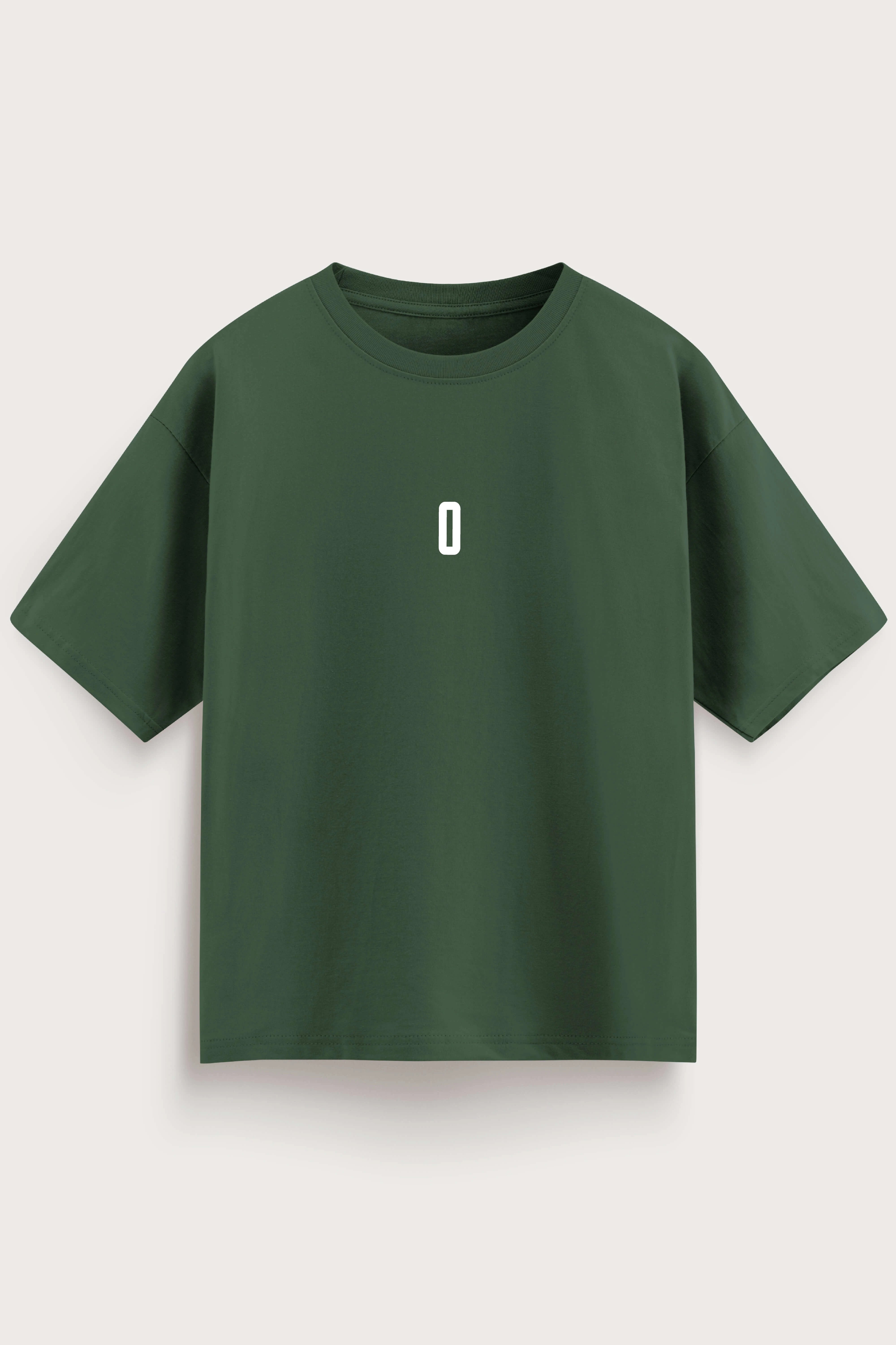 0 relaxed fit green t-shirt for men