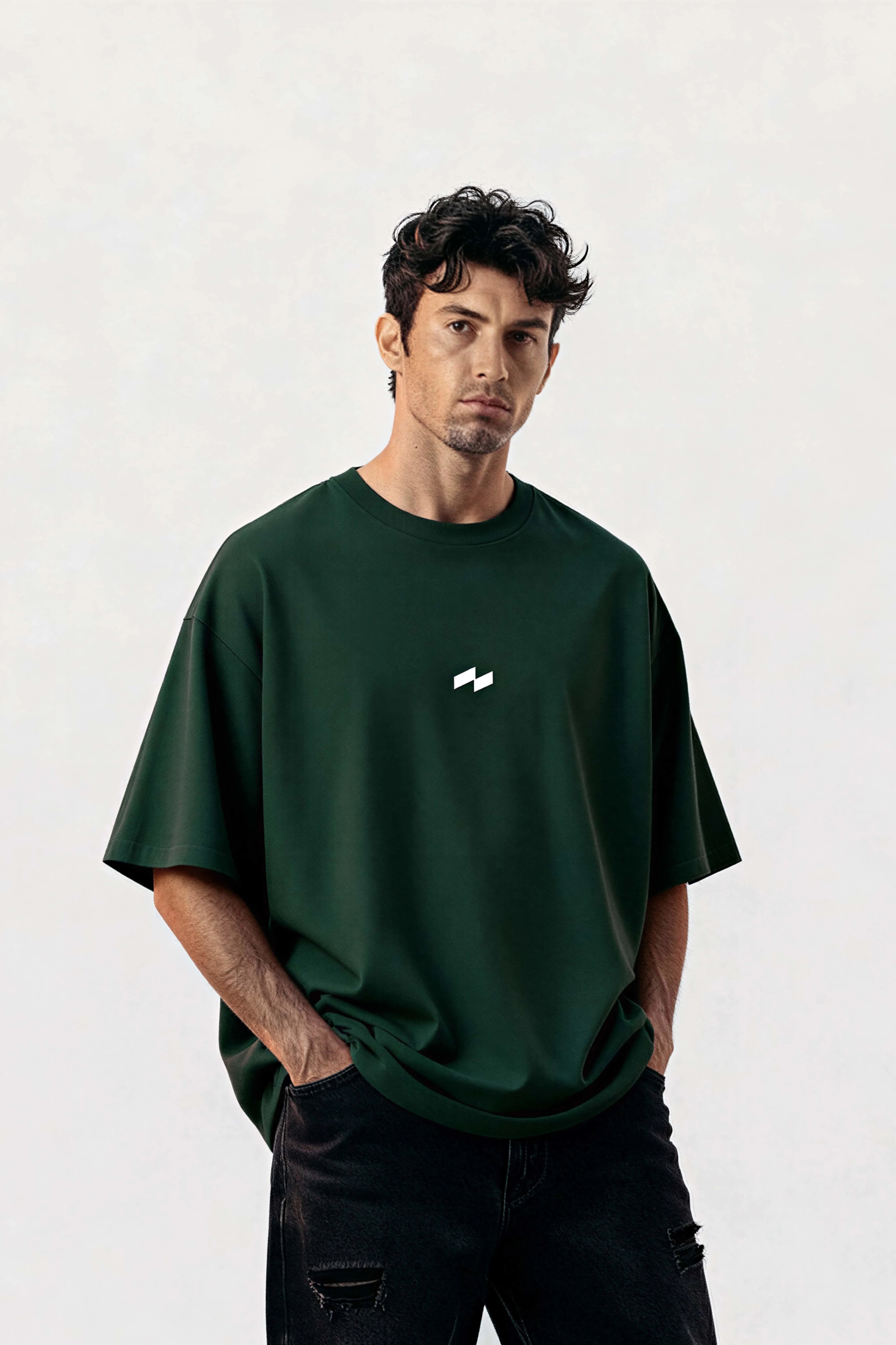 Relaxed fit green t-shirt – null